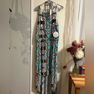 Emma & Michele Black and White Striped Dress